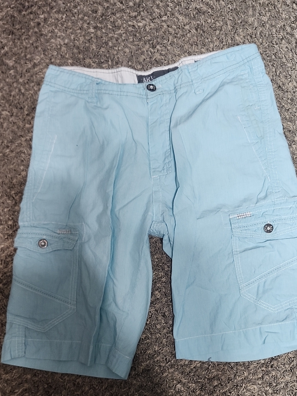 BKE Light Blue Men's Casual Shorts with Button Waist